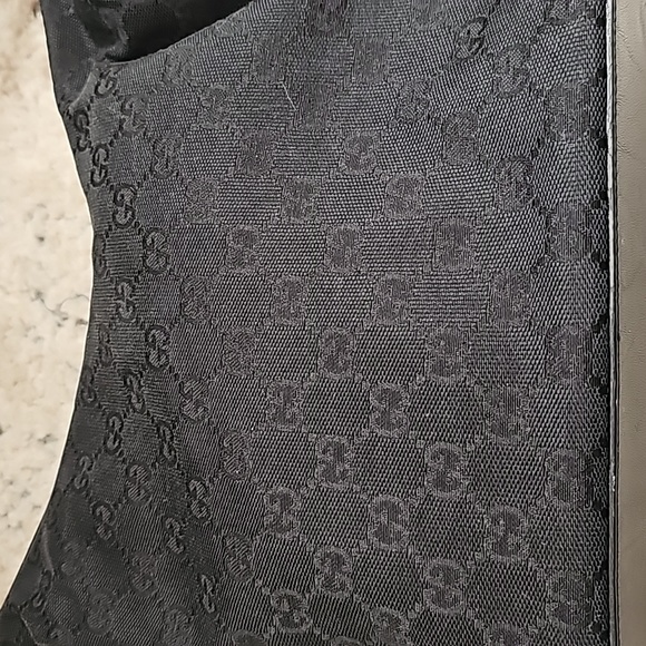 Gucci Black GG Canvas and Leather GG Charm Hobo Shoulder Bag (Purse) - Picture 3 of 8